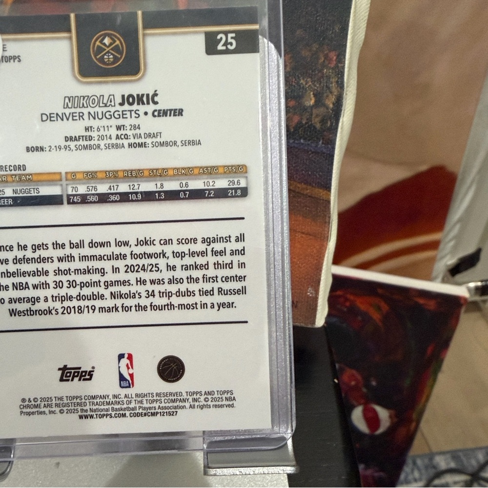 Topps Chrome 2025*26 Nikola Jokić Basketball Red/White/Blue - wow wow - Picture 2 of 2